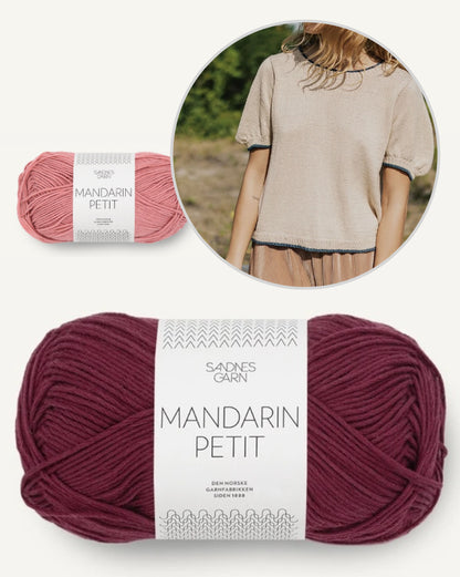 Molly Tee | with delicate contrast edges from Mandarin Petit by Sandnes Garn