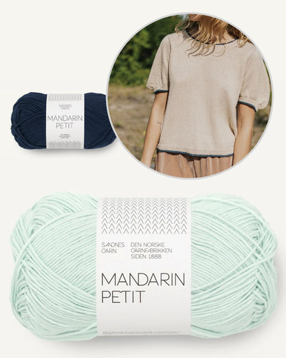 Molly Tee | with delicate contrast edges from Mandarin Petit by Sandnes Garn