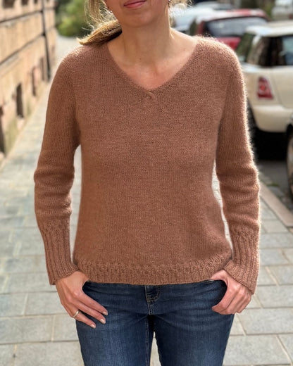 Momo Sweater | détails délicats aux poignets avec Sunday et Tynn Silk Mohair de Sandnes Garn