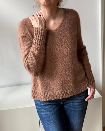 Momo Sweater | détails délicats aux poignets avec Sunday et Tynn Silk Mohair de Sandnes Garn