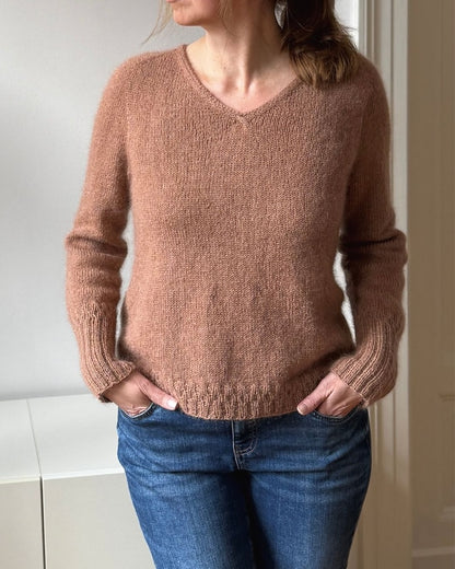 Momo Sweater | détails délicats aux poignets avec Sunday et Tynn Silk Mohair de Sandnes Garn