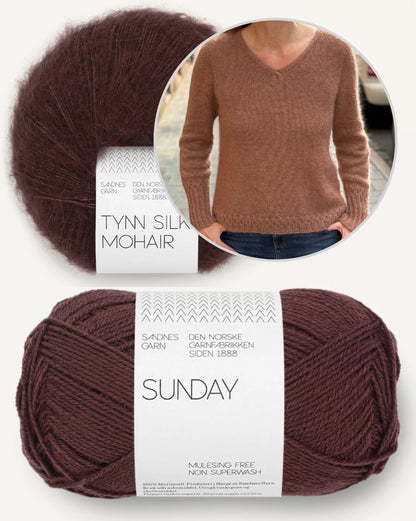 Momo Sweater | détails délicats aux poignets avec Sunday et Tynn Silk Mohair de Sandnes Garn