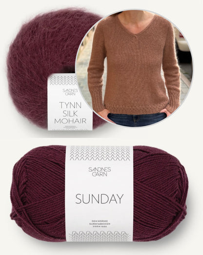 Momo Sweater | détails délicats aux poignets avec Sunday et Tynn Silk Mohair de Sandnes Garn