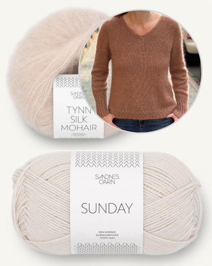 Momo Sweater | détails délicats aux poignets avec Sunday et Tynn Silk Mohair de Sandnes Garn