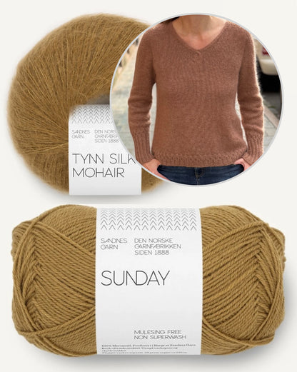 Momo Sweater | détails délicats aux poignets avec Sunday et Tynn Silk Mohair de Sandnes Garn