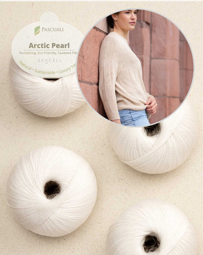 Pull Moon Weave | texture délicate et soyeuse en Arctic Pearl de Pascuali
