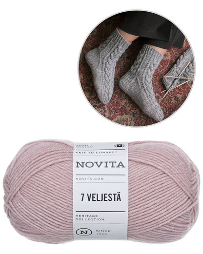 Moorland Socks | chaussettes chaudes en point de tresse avec la laine 7 Brothers de Novita, patron gratuit