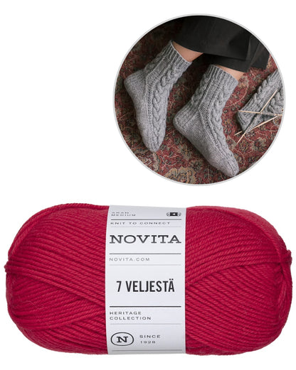 Moorland Socks | chaussettes chaudes en point de tresse avec la laine 7 Brothers de Novita, patron gratuit