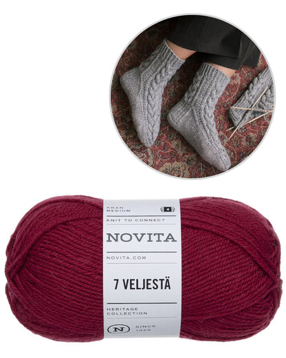 Moorland Socks | chaussettes chaudes en point de tresse avec la laine 7 Brothers de Novita, patron gratuit