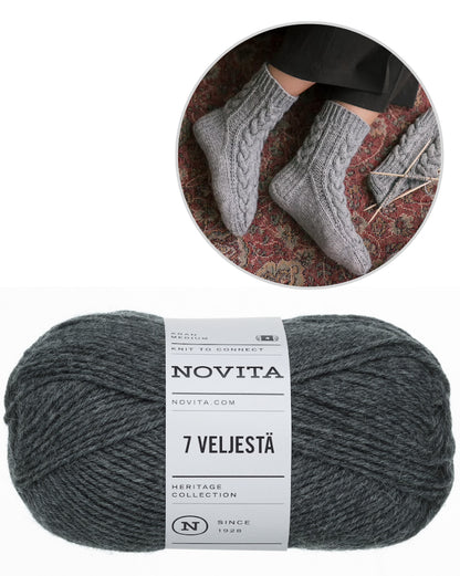 Moorland Socks | chaussettes chaudes en point de tresse avec la laine 7 Brothers de Novita, patron gratuit