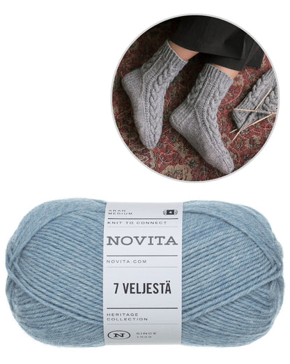 Moorland Socks | chaussettes chaudes en point de tresse avec la laine 7 Brothers de Novita, patron gratuit