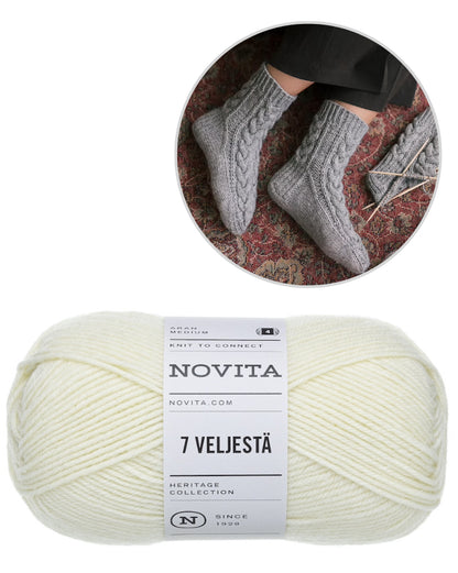 Moorland Socks | chaussettes chaudes en point de tresse avec la laine 7 Brothers de Novita, patron gratuit