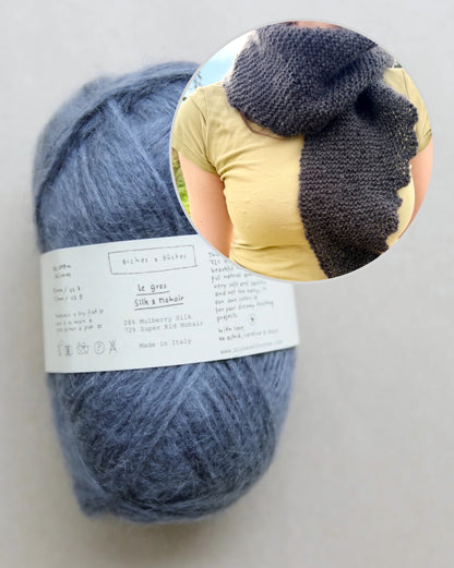Sciarpa Morgennebel | morbida carezza in Le Gros Silk & Mohair di Biches & Bûches