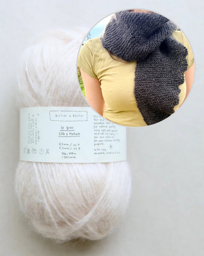 Sciarpa Morgennebel | morbida carezza in Le Gros Silk & Mohair di Biches & Bûches