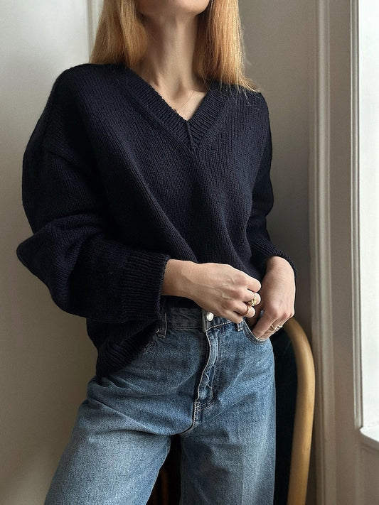 Pull n° 30 col en V | super doux en Woolia et Cashmere Lace de Gepard Garn