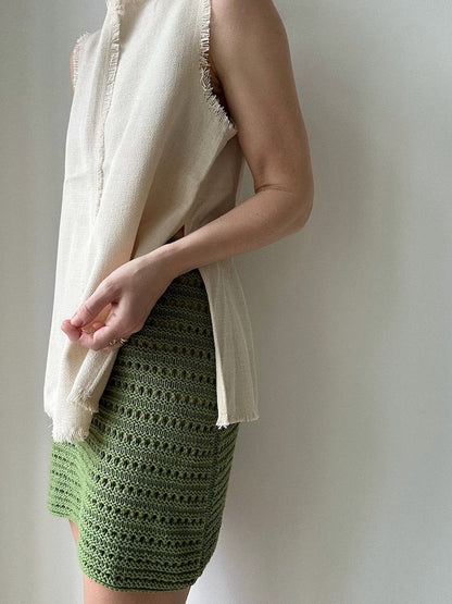Jupe n° 2 | motif structuré aéré en Pure Silk et mérinos de Knitting for Olive