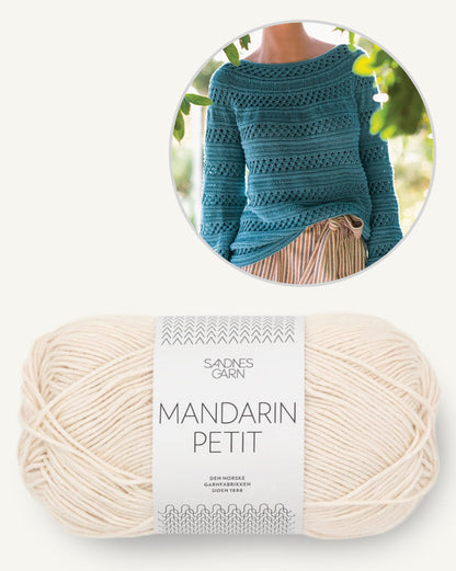 Pull en roseau | Bandes de motifs texturés en Mandarin Petit de Sandnes Garn