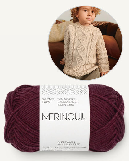 Nilo Sweater Kids - Merino Wool | soft cable pattern made of merino wool from Sandnes Garn