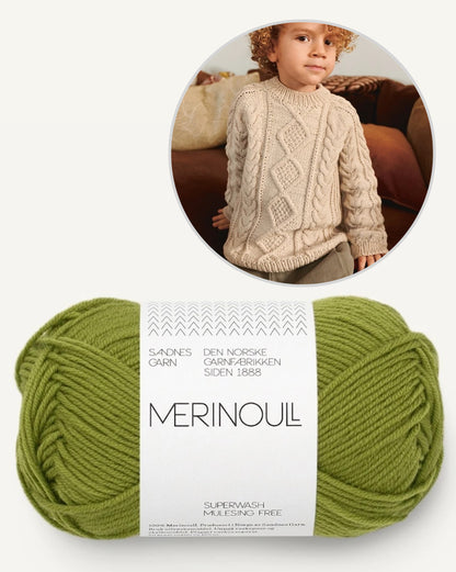 Nilo Sweater Kids - Merino Wool | soft cable pattern made of merino wool from Sandnes Garn