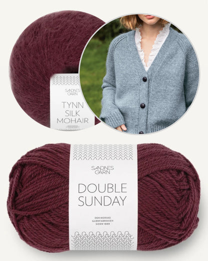 Noomi Jacke Double Sunday | klassischer Cardigan aus Double Sunday und Tynn Silk Mohair von Sandnes Garn