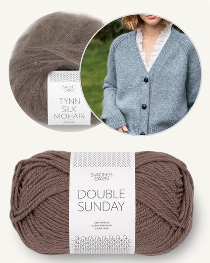 Noomi Jacke Double Sunday | klassischer Cardigan aus Double Sunday und Tynn Silk Mohair von Sandnes Garn