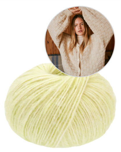 Nordic Bubble Cardigan | fluffig leicht aus Natural Alpaca Pelo von Lana Grossa