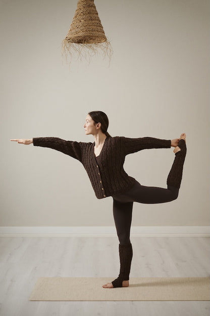 Chaussettes de yoga Hetki | délicat point de tresse en Nalle Alpaca de Novita