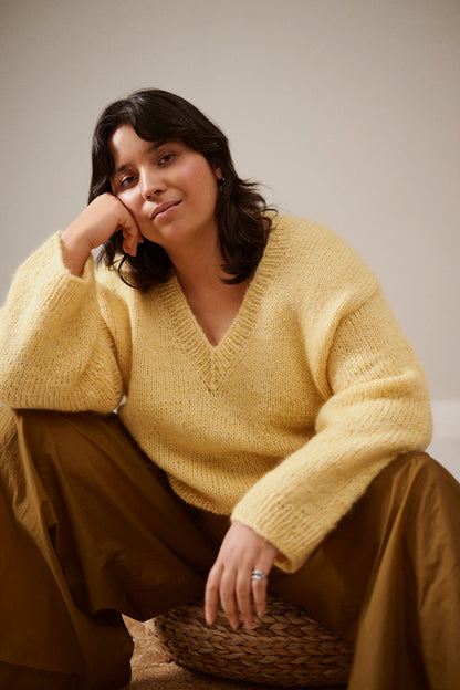 Pull Solju | pull douillet oversize tricoté en Hehku et Wonder Wool 4-ply de Novita