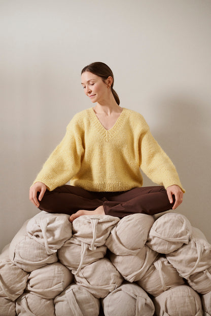 Pull Solju | pull douillet oversize tricoté en Hehku et Wonder Wool 4-ply de Novita