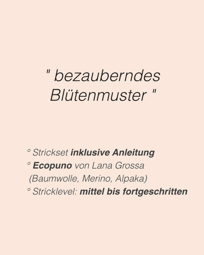 Oleander Sweater | zartes Blütenmuster aus Ecopuno von Lana Grossa