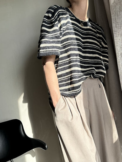 Direction Loop Tee | Oversized stripes made from Wild & Soft and Cashmere Lace by Gepard Garn