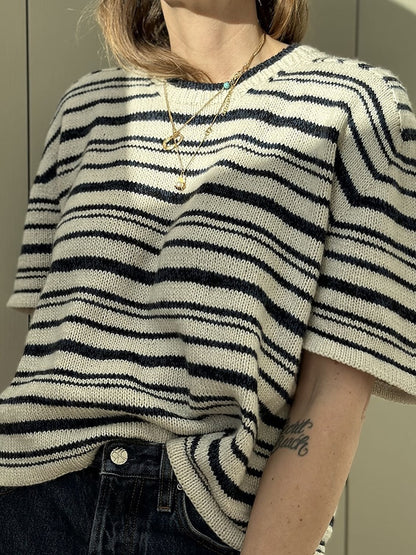 Direction Loop Tee | Oversized stripes made from Wild & Soft and Cashmere Lace by Gepard Garn