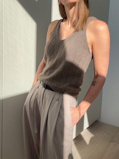 Flow Loop Top | delicate stripes made from Classic Cashmere by Cardiff