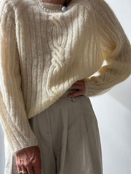 Twist Light Loop Sweater | zarte Zöpfe aus Soft Silk Mohair von Knitting for Olive