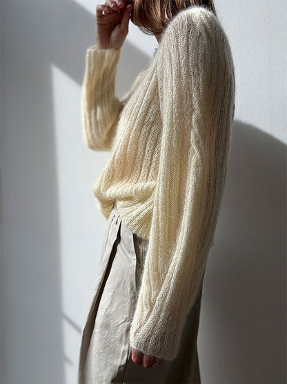Twist Light Loop Sweater | zarte Zöpfe aus Soft Silk Mohair von Knitting for Olive
