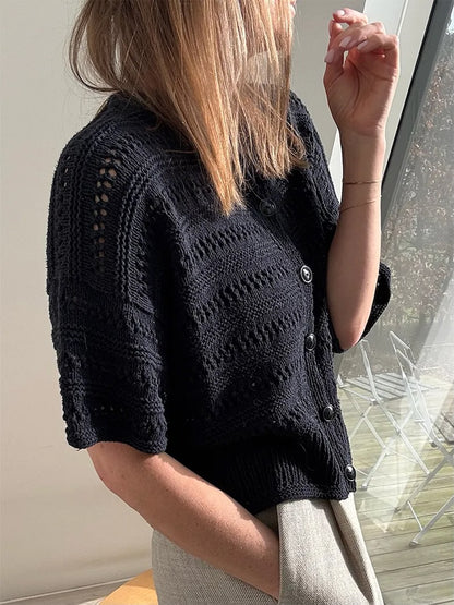 Lacey Loop Cardigan | delicate pattern made from Pure Silk by Knitting for Olive
