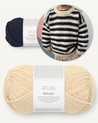 Otto Sweater Kids | Rayures contrastées avec Atlas de Sandnes Garn