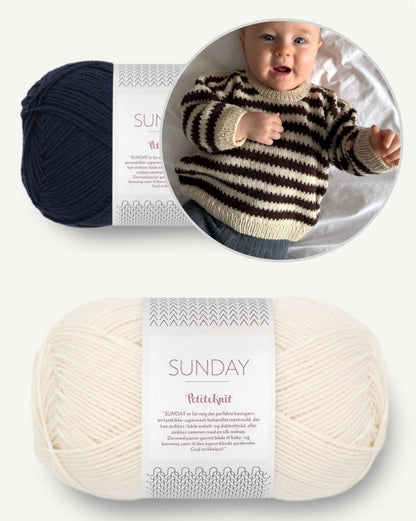 Pull Otto Bébé | rayures joyeuses en Sunday de Sandnes Garn