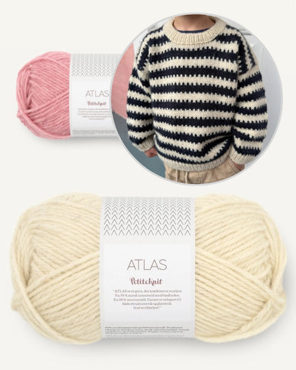 Otto Sweater Kids | Rayures contrastées avec Atlas de Sandnes Garn