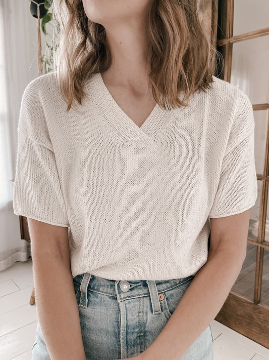 Moon Set Tee | chemise décontractée en pure soie de Knitting for Olive