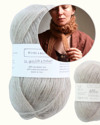 Parnassia-sjaal | zachte ruchesjaal van Le Gros en Le Petit Silk & Mohair van Biches & Bûches
