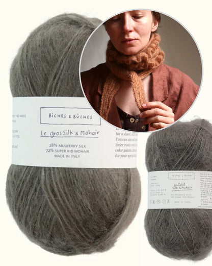 Parnassia-sjaal | zachte ruchesjaal van Le Gros en Le Petit Silk & Mohair van Biches & Bûches