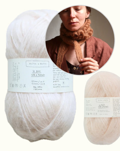 Parnassia-sjaal | zachte ruchesjaal van Le Gros en Le Petit Silk & Mohair van Biches & Bûches