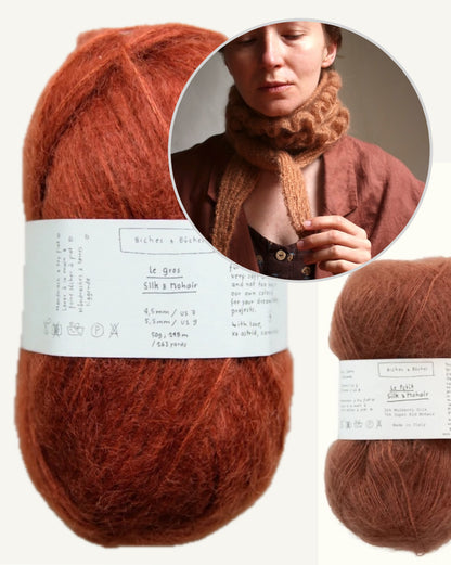 Parnassia-sjaal | zachte ruchesjaal van Le Gros en Le Petit Silk & Mohair van Biches & Bûches