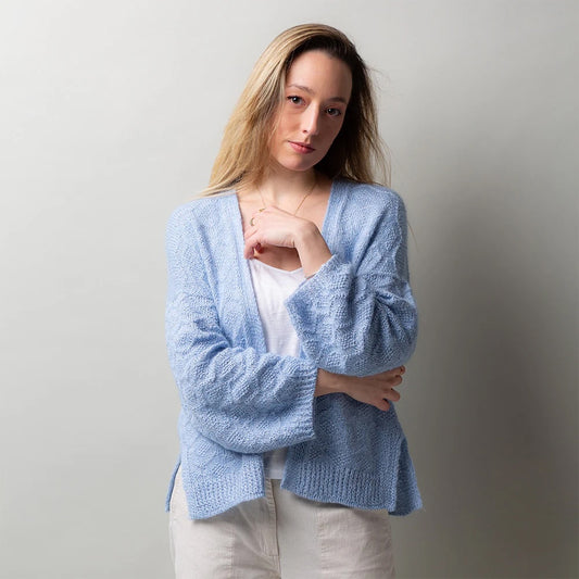 Diamond Breeze Cardigan | delicate jacket with Suave and Mohair Bliss by Pascuali