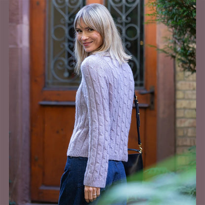 Twisted Air Sweater | fine cable pattern from pure Cashmere Delizia by Pascuali