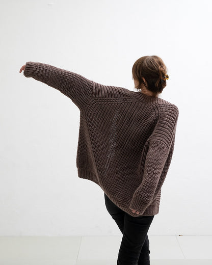 Clara Cardigan | casual half-rib jacket from Re:Treat Chunky Roving by West Yorkshire Spinners