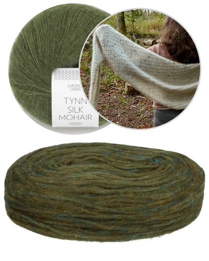 Rabea von gute-garne Pebble Shawl mit Plötulopi von Lopi Island und Tynn Silk Mohair von Sandnes Garn 19
