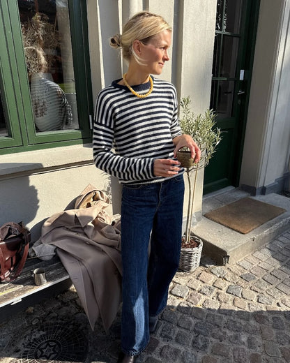 Chemisier Olga | rayures luxueuses en cachemire classique de Cardiff
