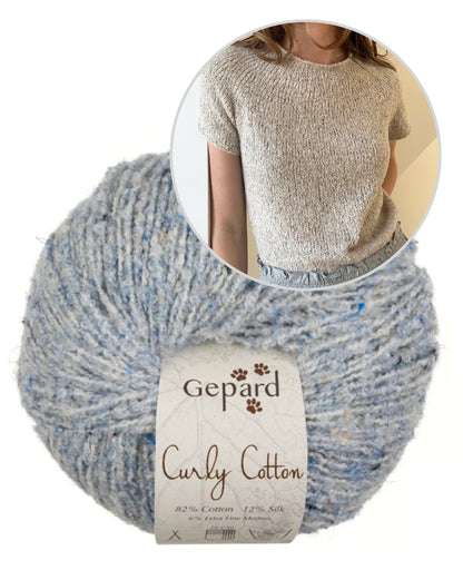 Plain Yoke Tee 19 | Sommer Bouclé Shirt aus Curly Cotton von Gepard Garn